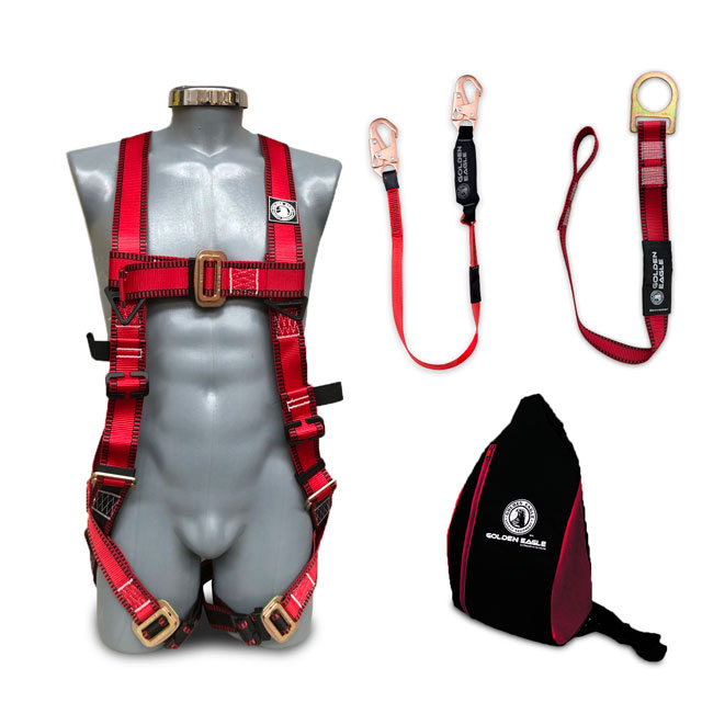kit para caídas modelo kc1 ( incluye arnés , línea de vida , punto fijo y maleta )marca GOLDEN EAGLE