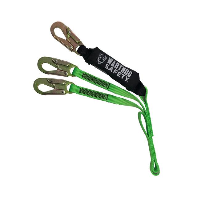 Línea de vida c/amortiguador de banda plana doble ganchos chicos mod. WS50-WD mca. WARTHOG SAFETY*sobre pedido*