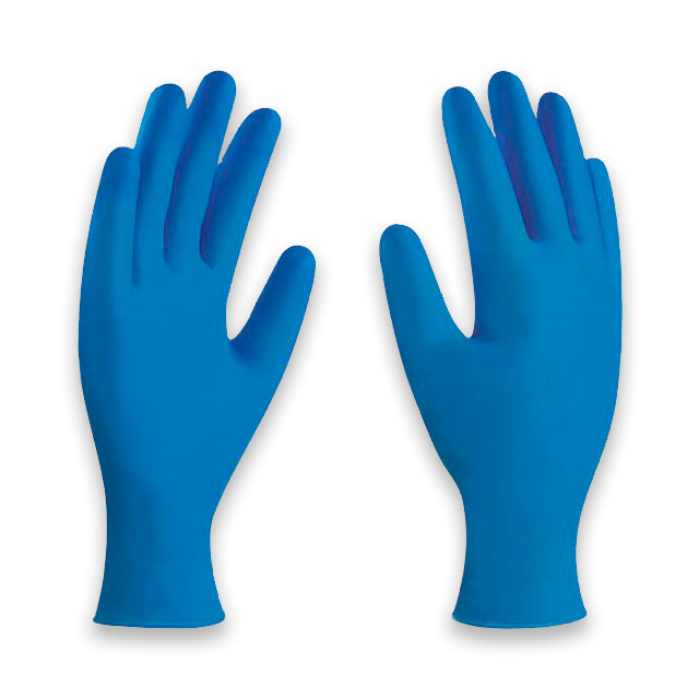 guante de nitrilo desechable sin polvo caja con 100 piezas. modelo 67-600 marca DERMACARE