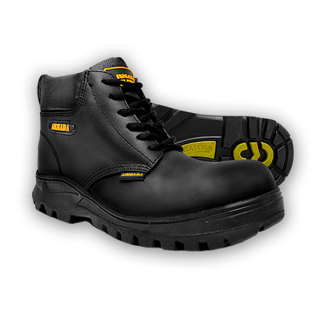 Zapato de seguridad de piel negra casquillo  de poliamida dielectrico modelo 103 marca Armada *Ultimos pares*