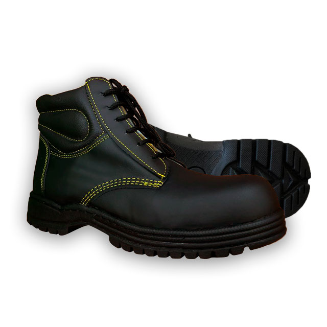 Zapato de seguridad de piel negra casco de poliamida suela Duty Tom Horse Mod. 800 Talla 22  
