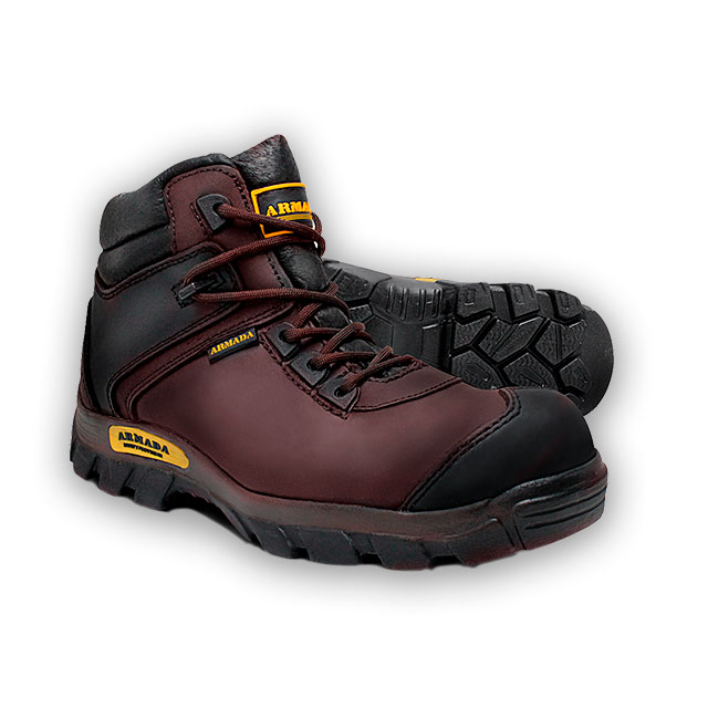 Zapato de seguridad de piel negra/cafe casquillo de policarbonato dielectrico modelo 107 Talla 22 marca Armada *últimos Pares*