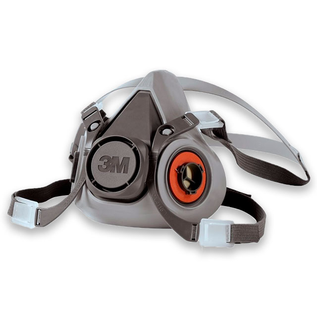 Respirador media cara 2 trompas no incluye cartuchos serie 6000 mca. 3M 