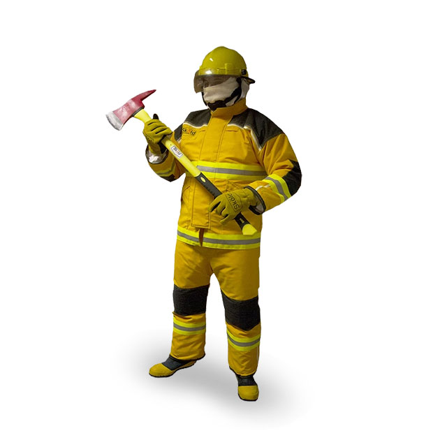 Traje de bombero brigadista FPCOM1( pantalón , tirantes , chaqueton , monja , casco , guantes , mochila ) modelo fpcom1 mca. SKOLD