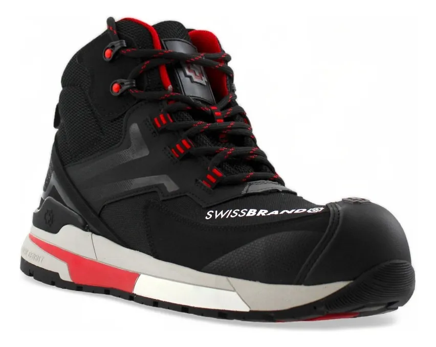 Zapato de seguridad  casquillo poliamida modelo  NEGRO-SW modelo 654 , marca Swiss Brand *sobre pedido*
