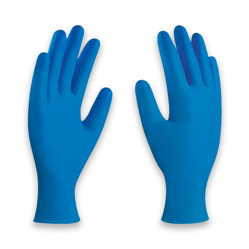 guante de nitrilo desechable sin polvo caja con 100 piezas. modelo 67-600 marca DERMACARE