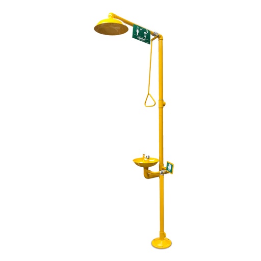 [ESW010YS] regadera con lavaojos acero inoxidable y recubrimiento epóxico de 2 esferas modelo esw010ys marca ESNICO