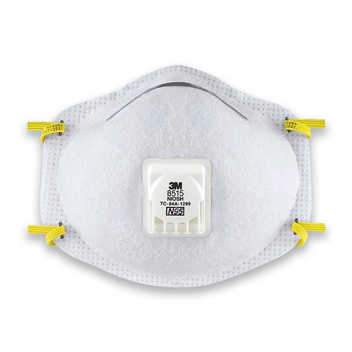 [MM-8515] Caja c/ 10 piezas de mascarilla desechable con válvula polvos y neblinas N95 mod. 8515 mca. 3M
