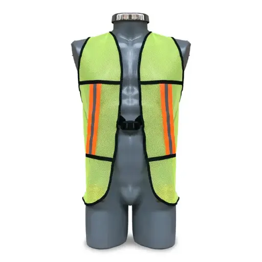 Chaleco de malla con broche tipo samsonite reflejante textil unitalla Mod. CH01