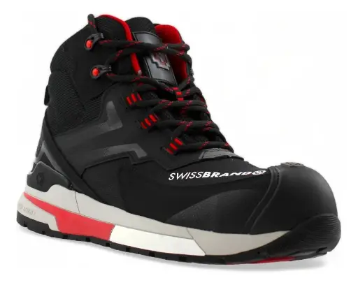 Zapato de seguridad  casquillo poliamida modelo  NEGRO-SW modelo 654 , marca Swiss Brand *sobre pedido*